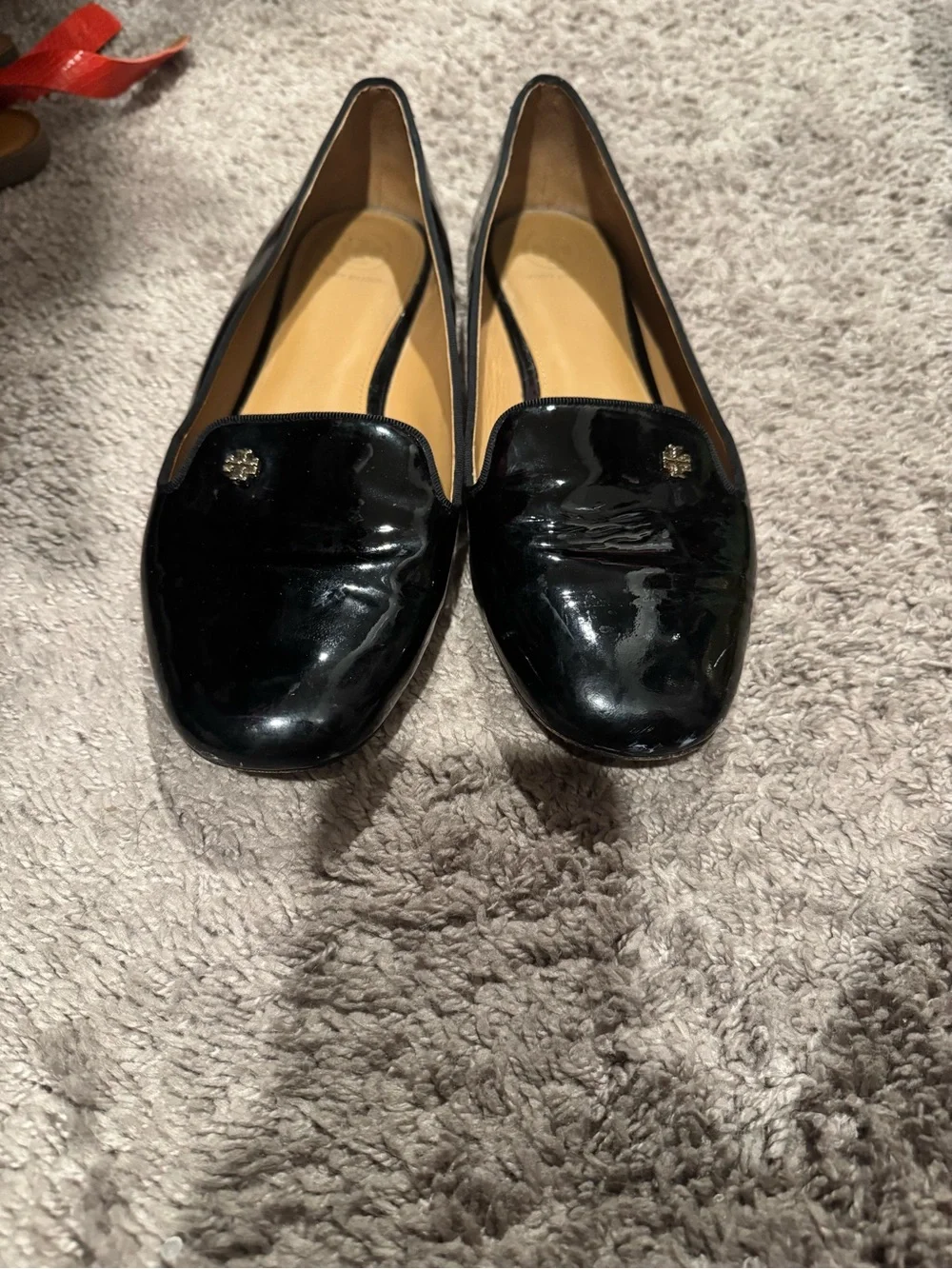 Tory Burch Black Patent Leather Slip-On Loafers